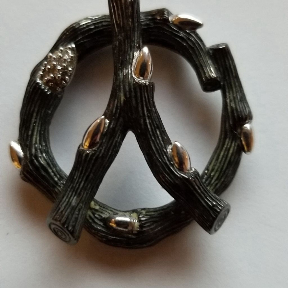 Stephen Dweck Vintage Sterling Silver Diamond Branch Charm Necklace. - Picture 5 of 6